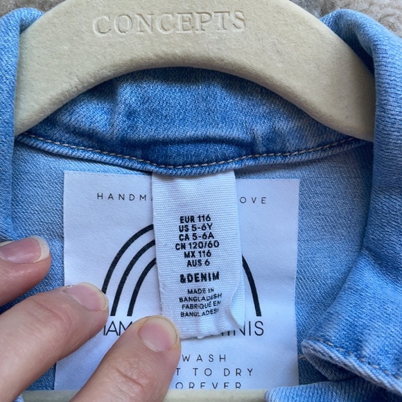 Mama Made Minis Crochet Rainbow Denim Jacket - Picture 8 of 9